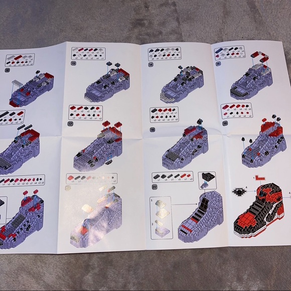 Nike/ Air Jordan black/red/white building mini block air super sneakers - Picture 3 of 3